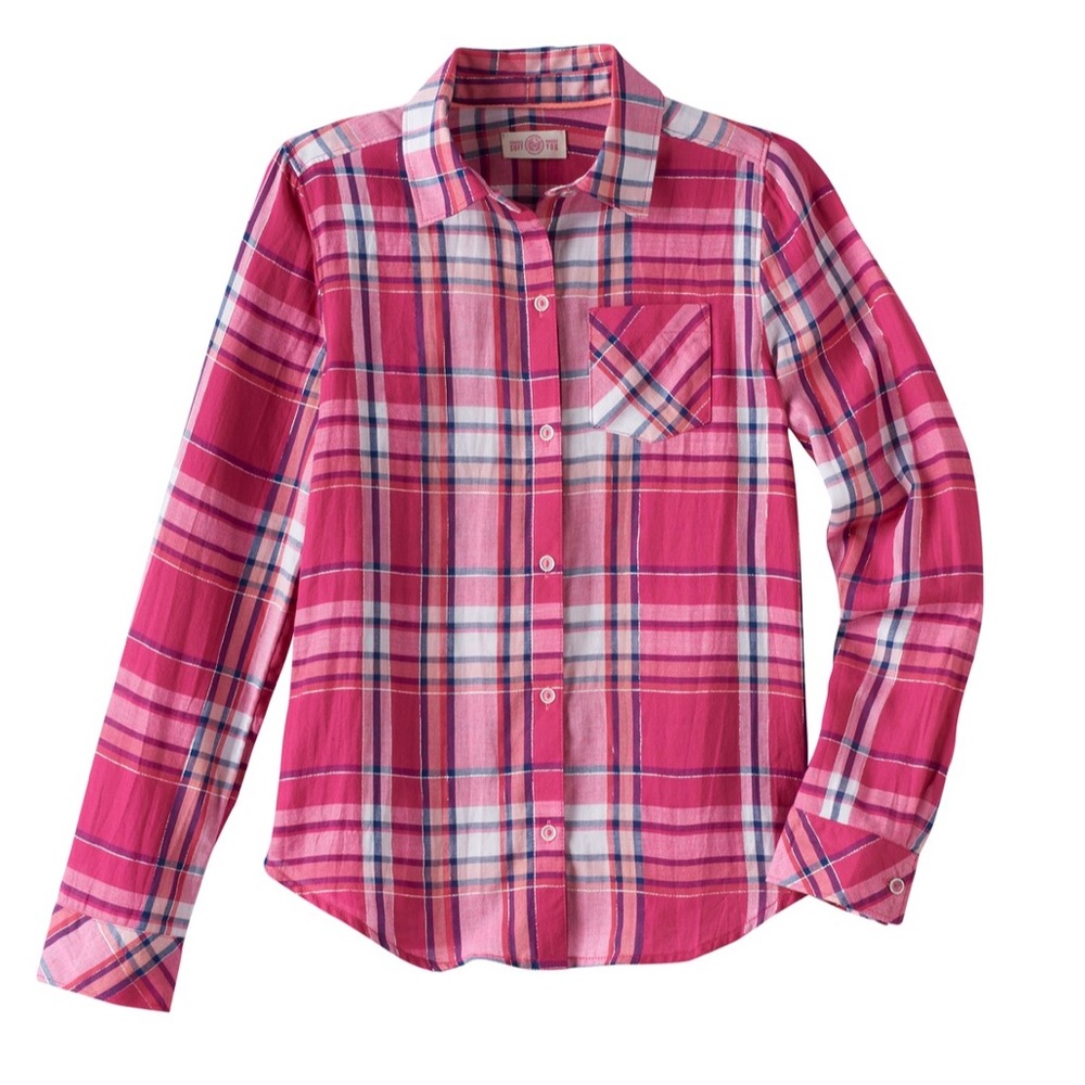 So pink plaid shirt